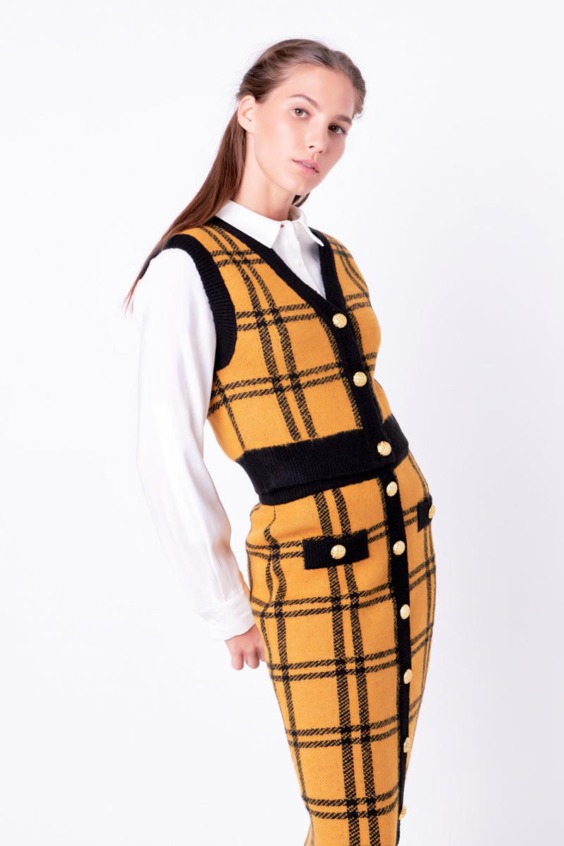 ENGLISH FACTORY - Knit Vest with Buttons - SWEATERS & KNITS available at Objectrare