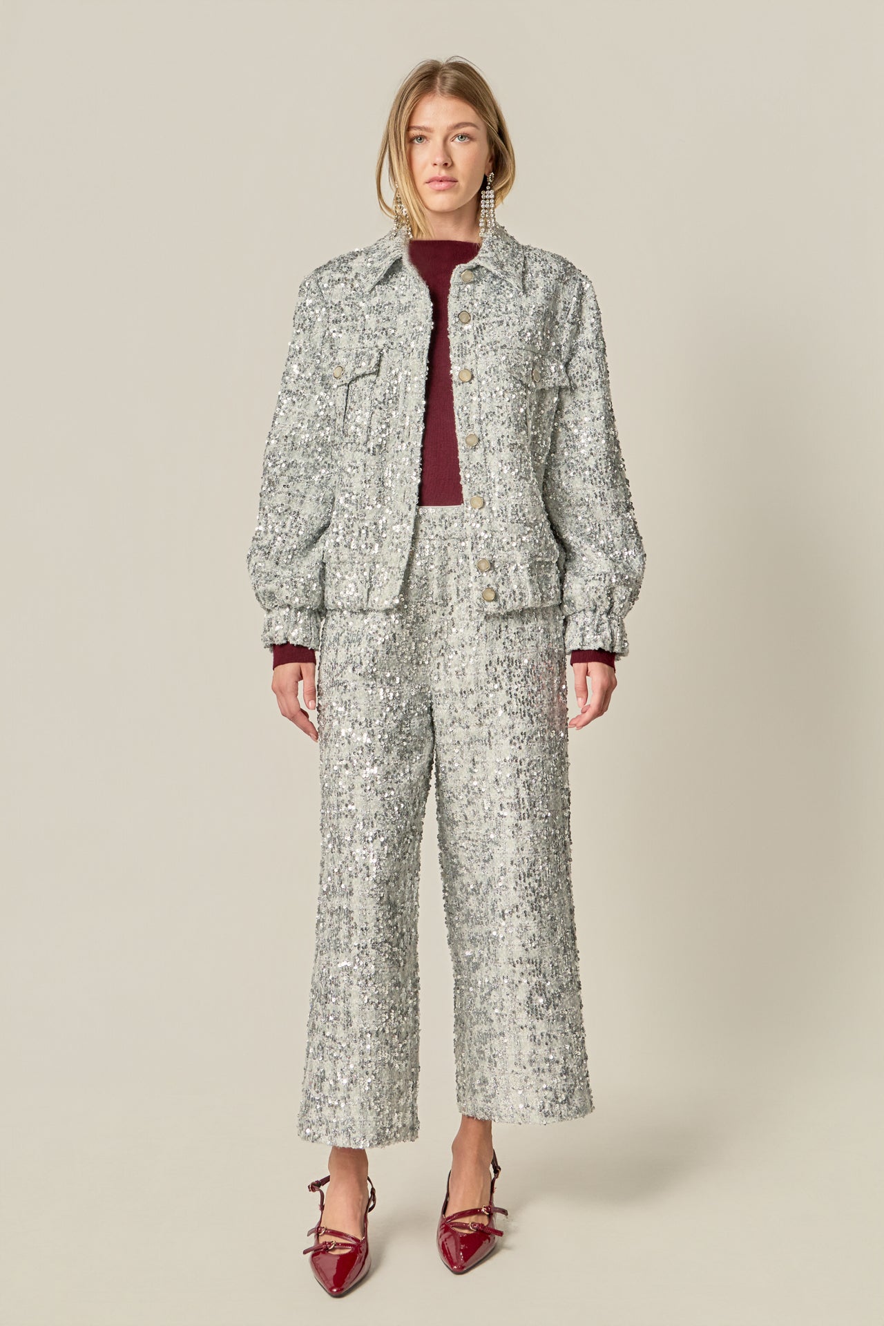 ENGLISH FACTORY - Sequin Tweed Jacket - JACKETS available at Objectrare
