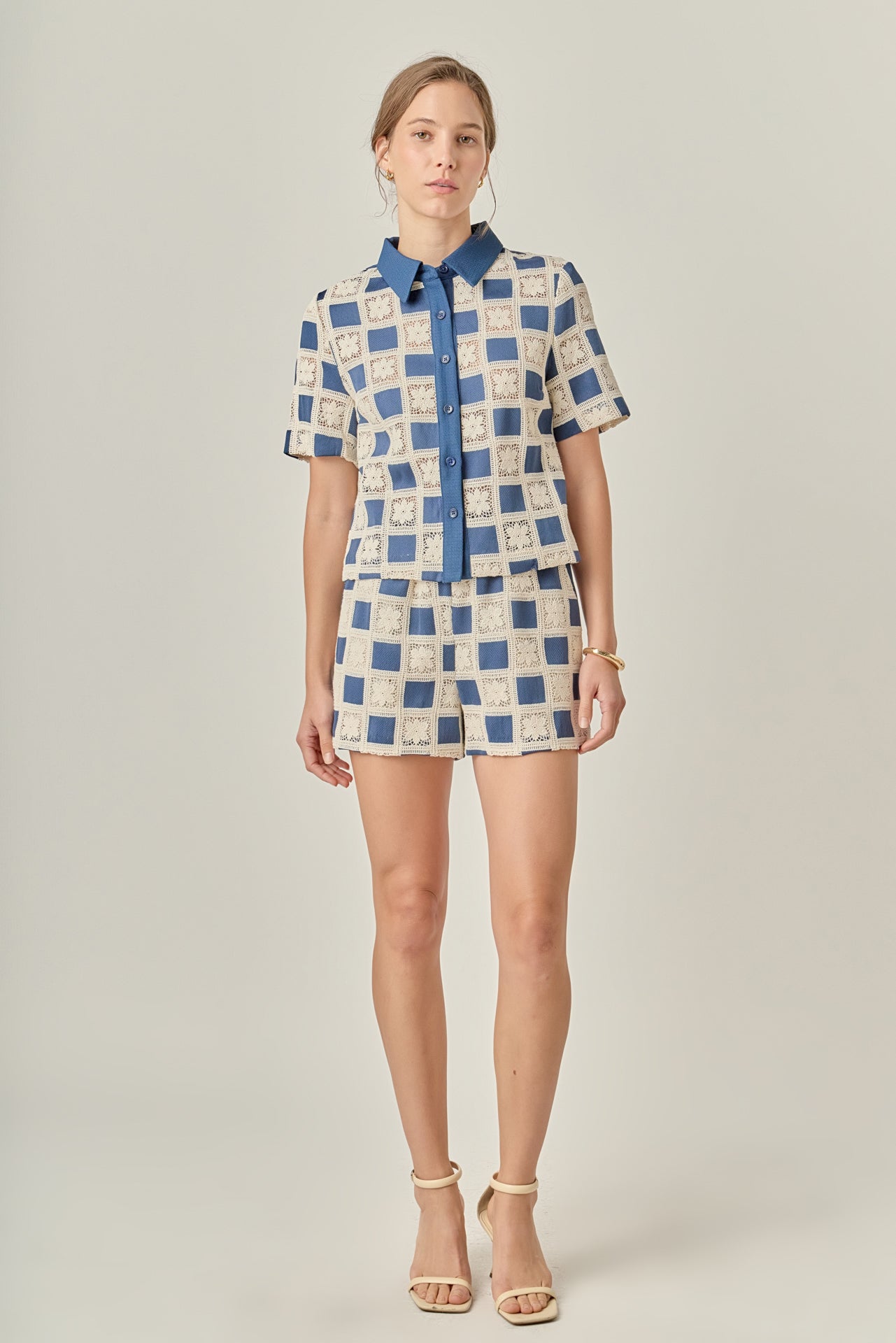 ENGLISH FACTORY - Crochet Patchwork Shorts - SHORTS available at Objectrare