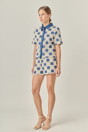 ENGLISH FACTORY - Crochet Patchwork Shorts - SHORTS available at Objectrare