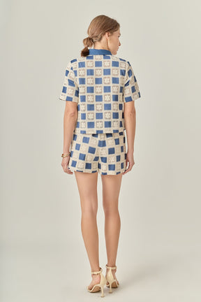 ENGLISH FACTORY - Crochet Patchwork Shorts - SHORTS available at Objectrare