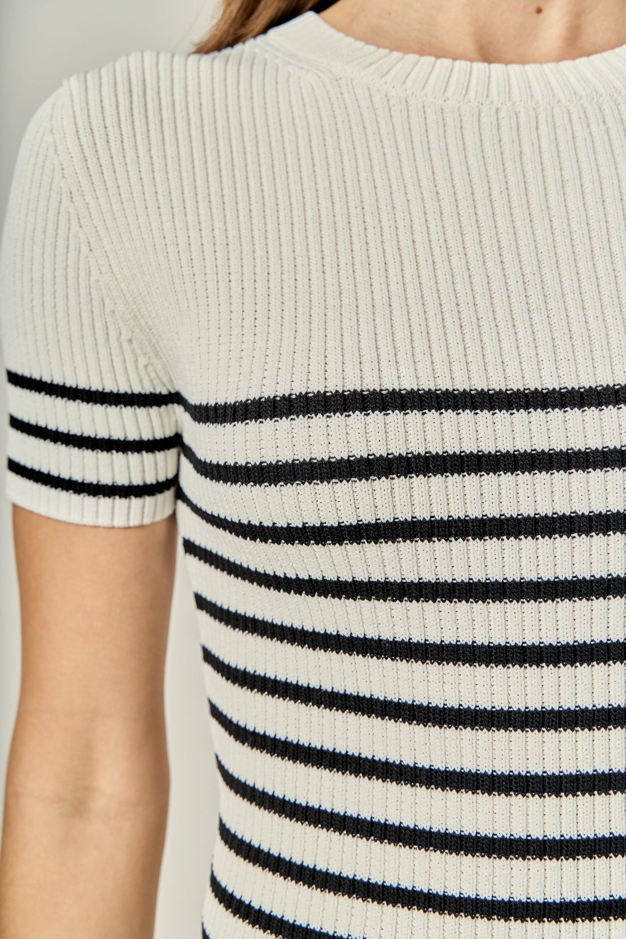 ENGLISH FACTORY - Stripe Fitted Knit Top - TOPS available at Objectrare