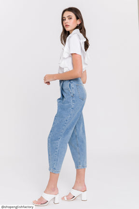 ENGLISH FACTORY - English Factory - Pleated Mom Jeans - JEANS available at Objectrare