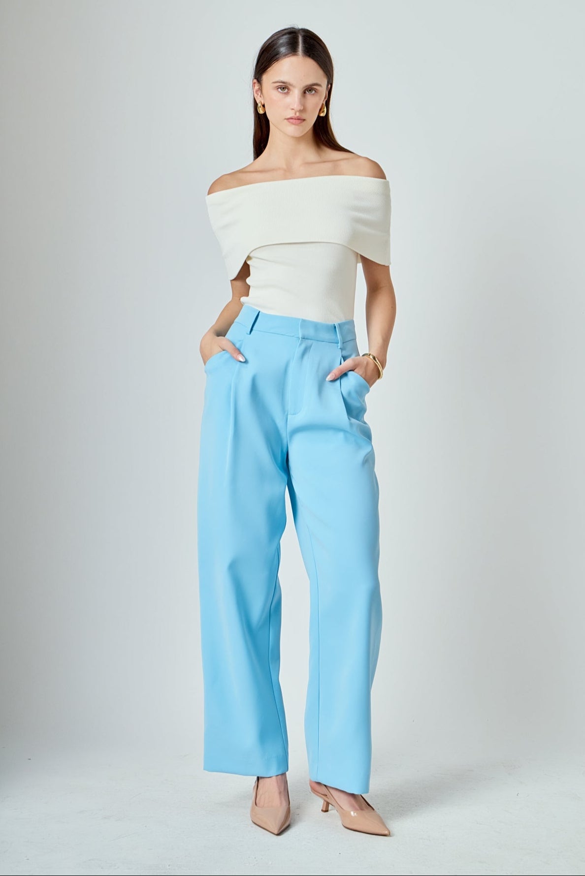 ENDLESS ROSE - High-Waisted Suit Trousers - PANTS available at Objectrare