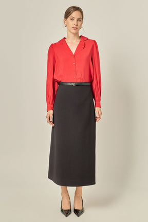 ENGLISH FACTORY - Scallop Collared Dress Shirt - TOPS available at Objectrare