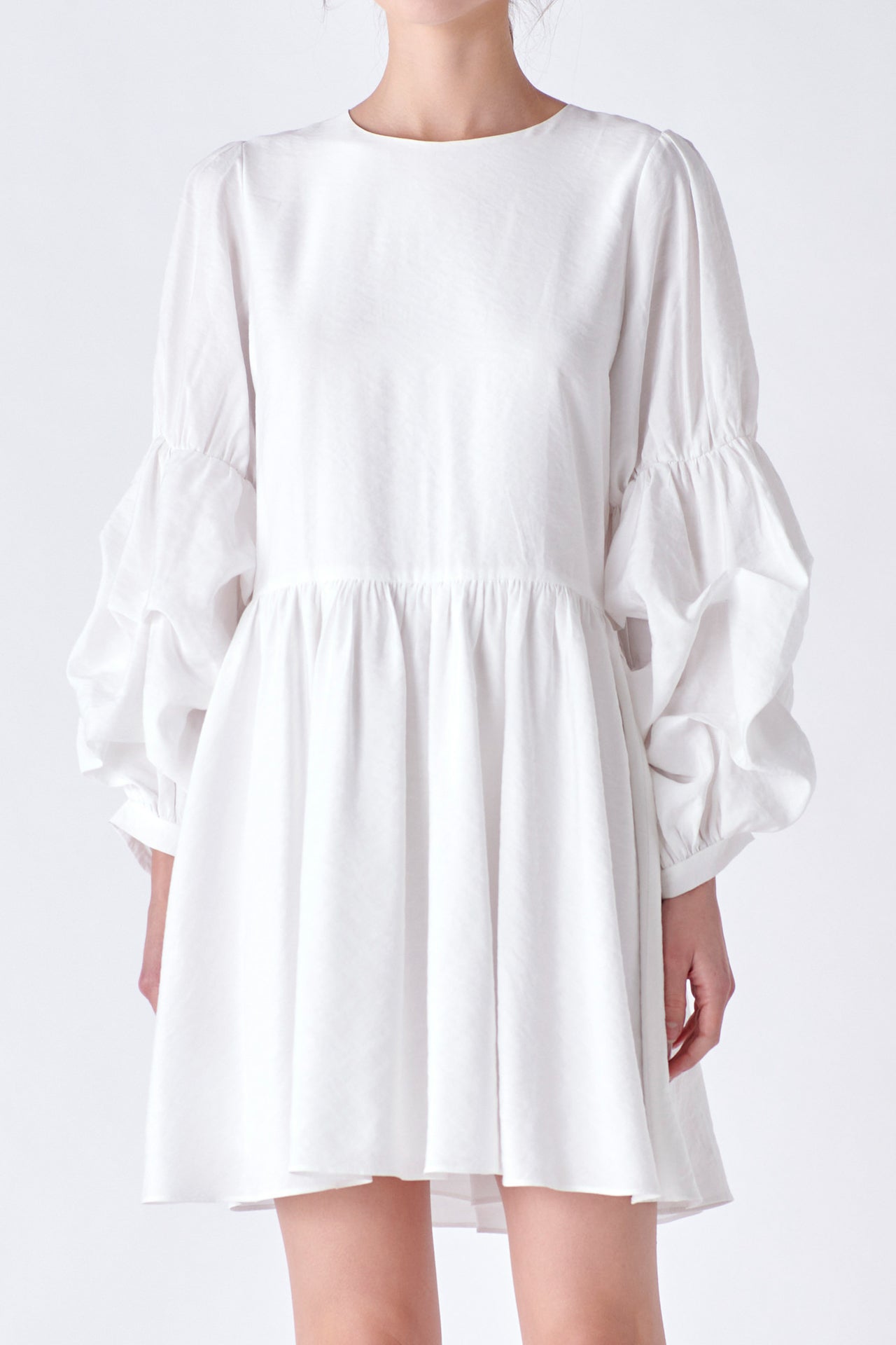 ENGLISH FACTORY - Cinched Puff Sleeve Belted Dress - DRESSES available at Objectrare