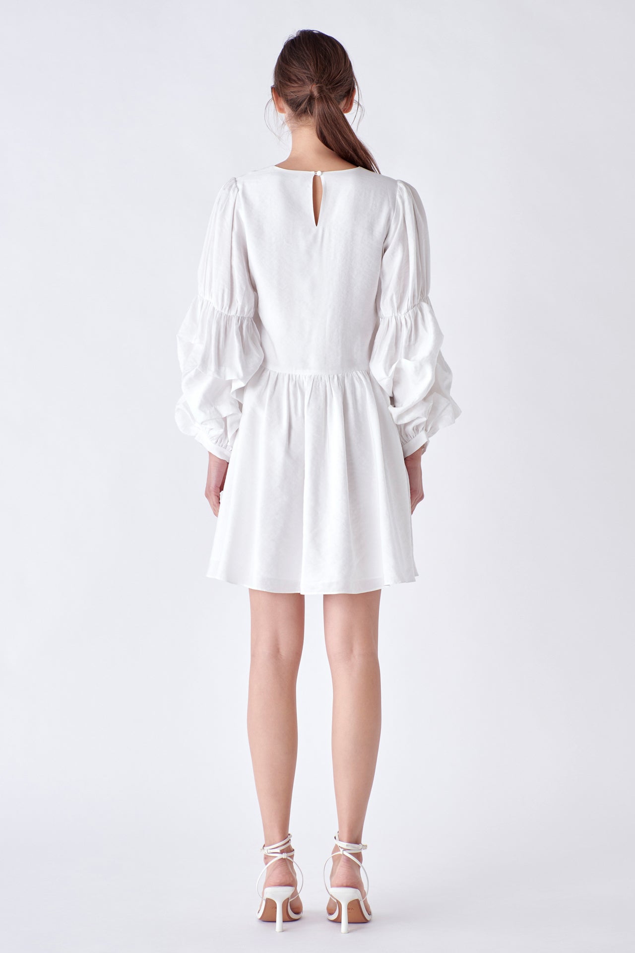 ENGLISH FACTORY - Cinched Puff Sleeve Belted Dress - DRESSES available at Objectrare