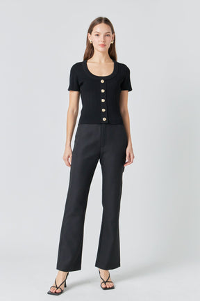 ENDLESS ROSE - Shank Button Knit Top - TOPS available at Objectrare