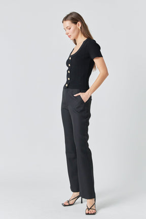 ENDLESS ROSE - Shank Button Knit Top - TOPS available at Objectrare