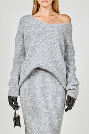 ENDLESS ROSE - Furry V Neck Sweater - SWEATERS & KNITS available at Objectrare
