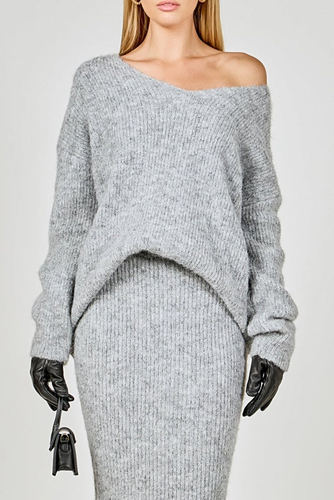 ENDLESS ROSE - Furry V Neck Sweater - SWEATERS & KNITS available at Objectrare