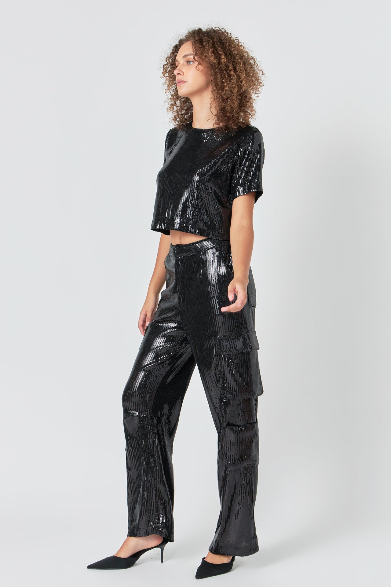 ENDLESS ROSE - Endless Rose - Sequins Cargo Pants - PANTS available at Objectrare