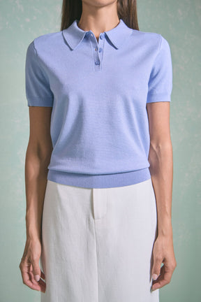 Collared Short Sleeve Sweater