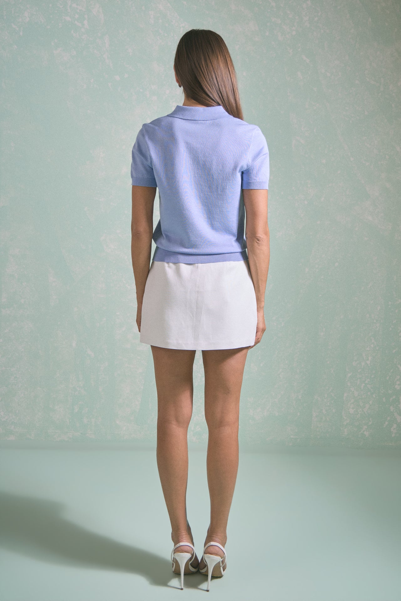Collared Short Sleeve Sweater