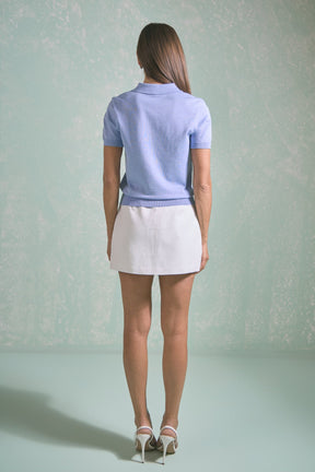 Collared Short Sleeve Sweater