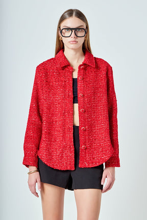 ENDLESS ROSE - Tweed Shirt - TOPS available at Objectrare