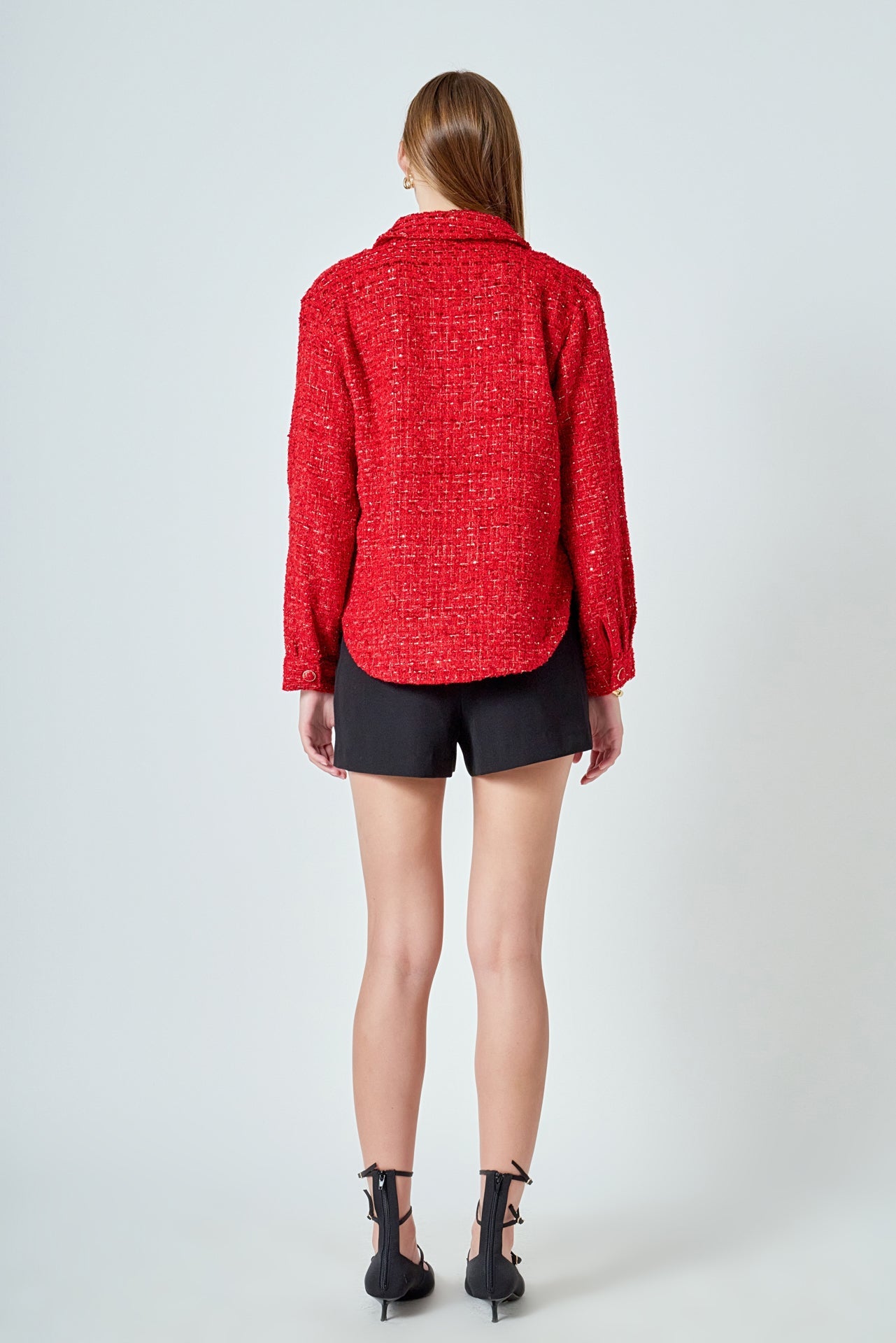 ENDLESS ROSE - Tweed Shirt - TOPS available at Objectrare