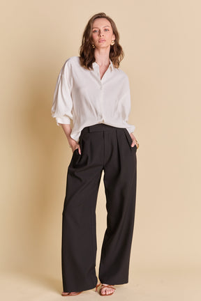 ENDLESS ROSE - Mid Rise Pleated Wide leg Trousers - PANTS available at Objectrare