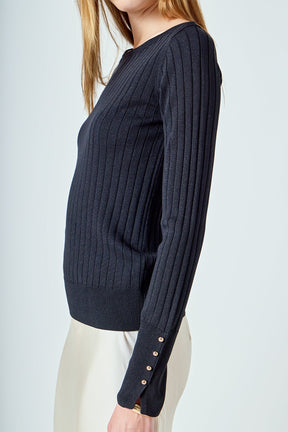 ENDLESS ROSE - Lurex Buttoned Long Sleeve Top - SWEATERS & KNITS available at Objectrare