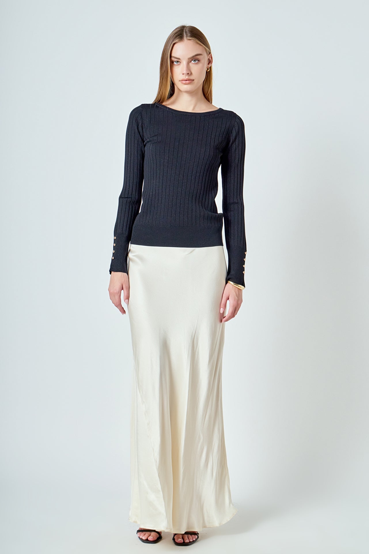 ENDLESS ROSE - Lurex Buttoned Long Sleeve Top - SWEATERS & KNITS available at Objectrare