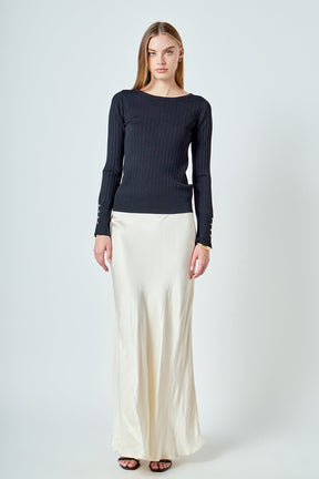 ENDLESS ROSE - Lurex Buttoned Long Sleeve Top - SWEATERS & KNITS available at Objectrare