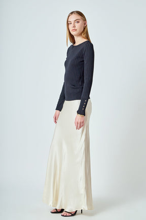 ENDLESS ROSE - Lurex Buttoned Long Sleeve Top - SWEATERS & KNITS available at Objectrare