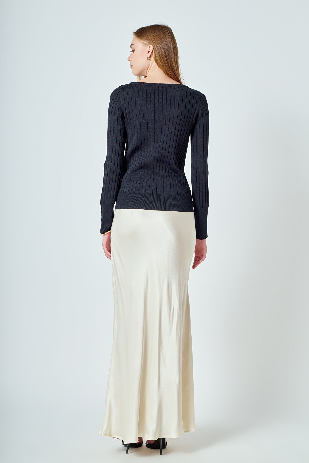 ENDLESS ROSE - Lurex Buttoned Long Sleeve Top - SWEATERS & KNITS available at Objectrare