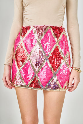 ENDLESS ROSE - Sequins Mini Skirt - SKIRTS available at Objectrare