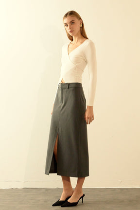 ENDLESS ROSE - Endless Rose - Front Slit Maxi Skirt - SKIRTS available at Objectrare