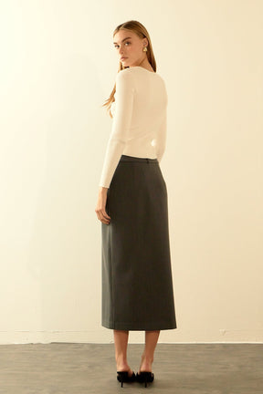 ENDLESS ROSE - Endless Rose - Front Slit Maxi Skirt - SKIRTS available at Objectrare