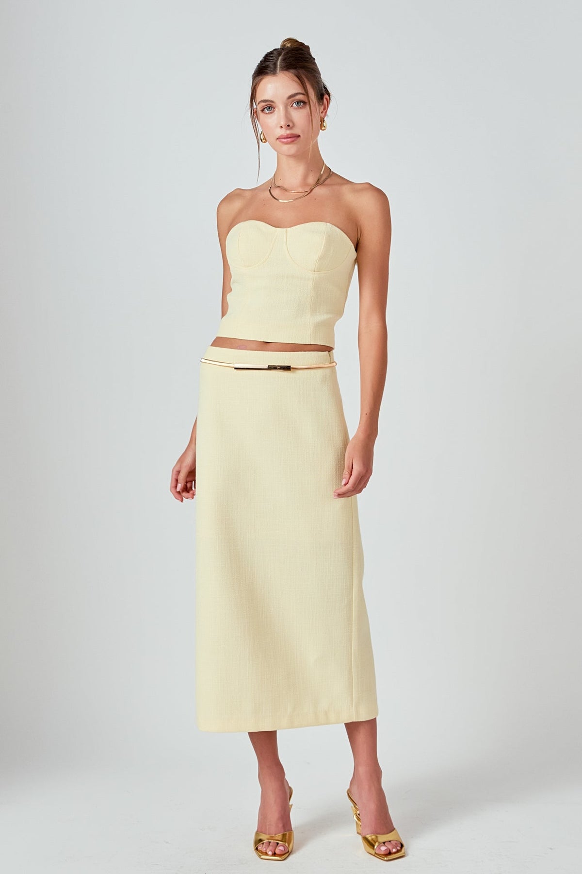 ENDLESS ROSE - Tweed Strapless Top - TOPS available at Objectrare