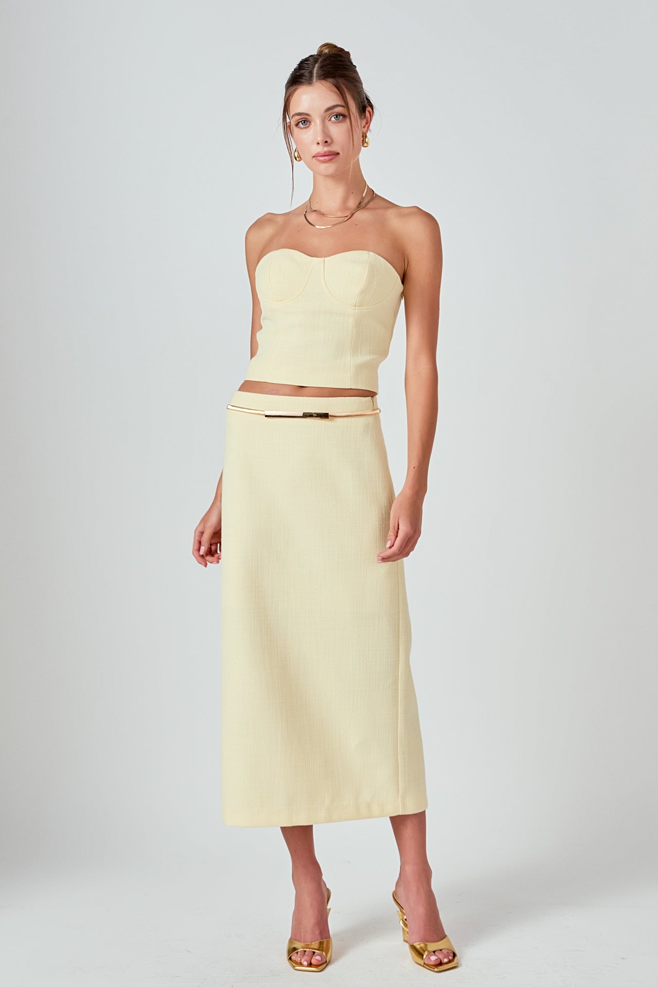 ENDLESS ROSE - Tweed Strapless Top - TOPS available at Objectrare