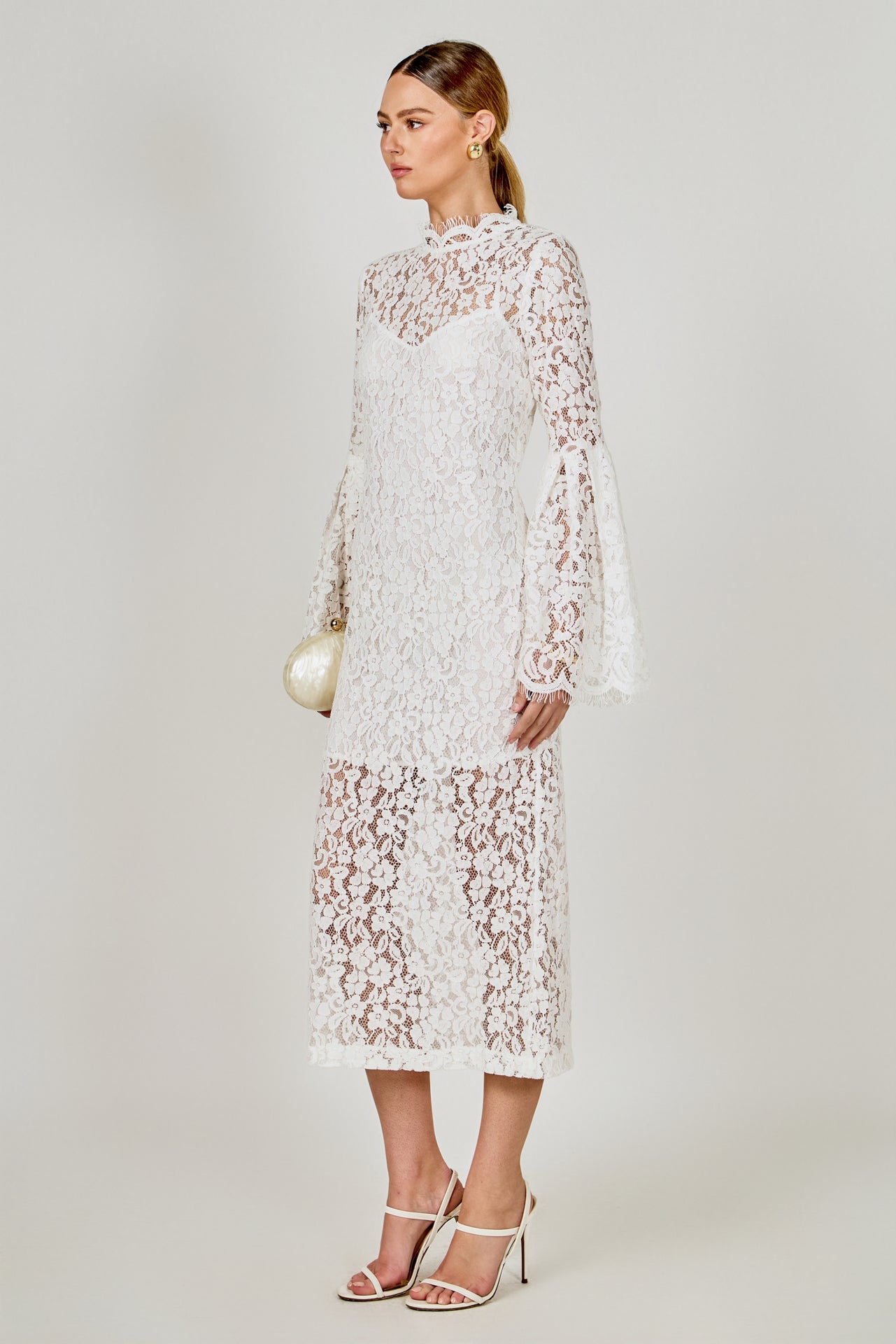 Lace Column Midi Dress