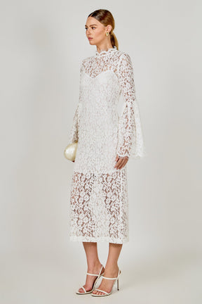 Lace Column Midi Dress