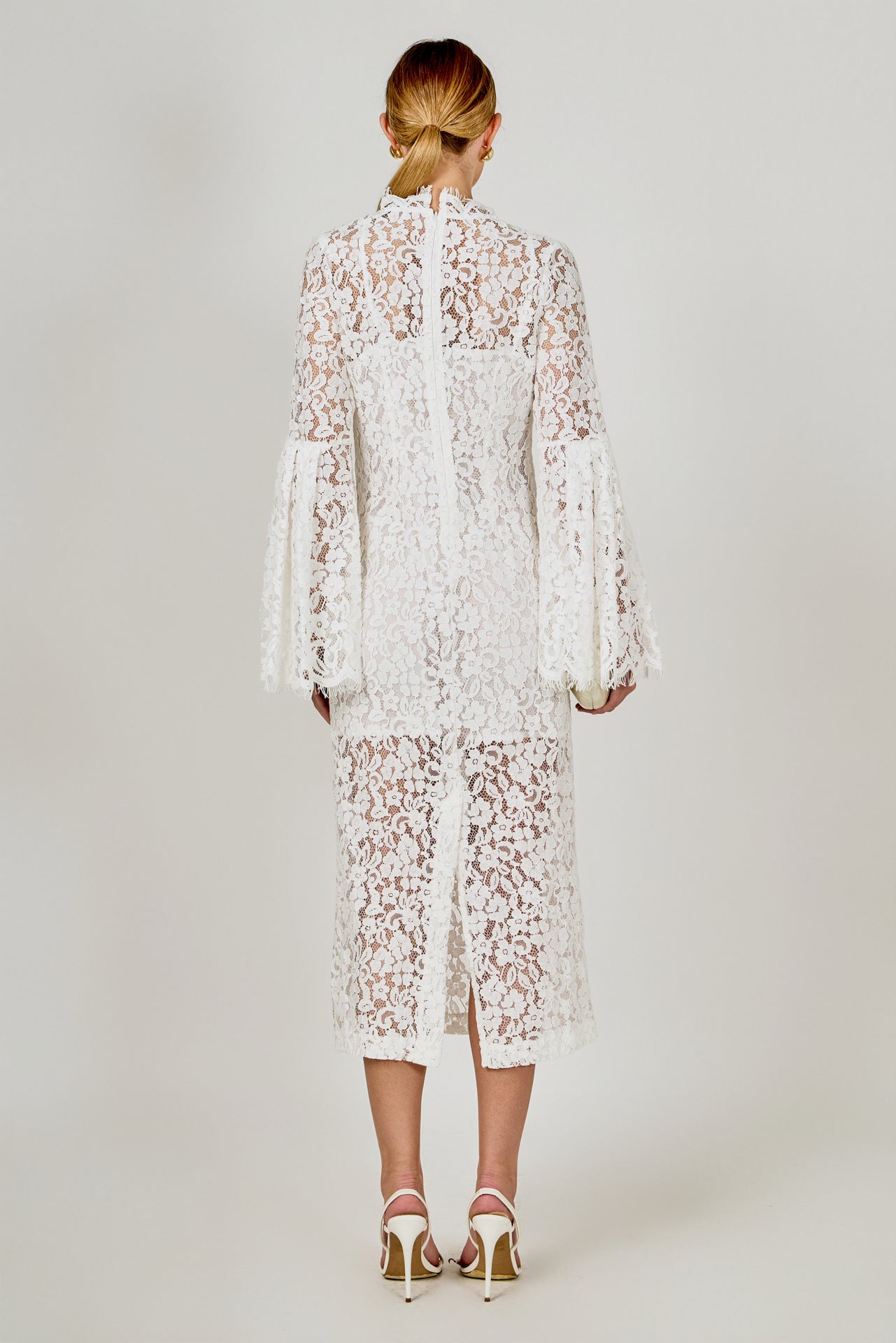 Lace Column Midi Dress