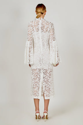 Lace Column Midi Dress