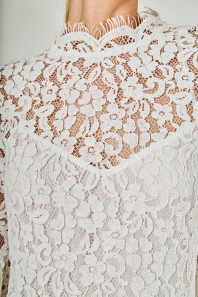 Lace Column Midi Dress