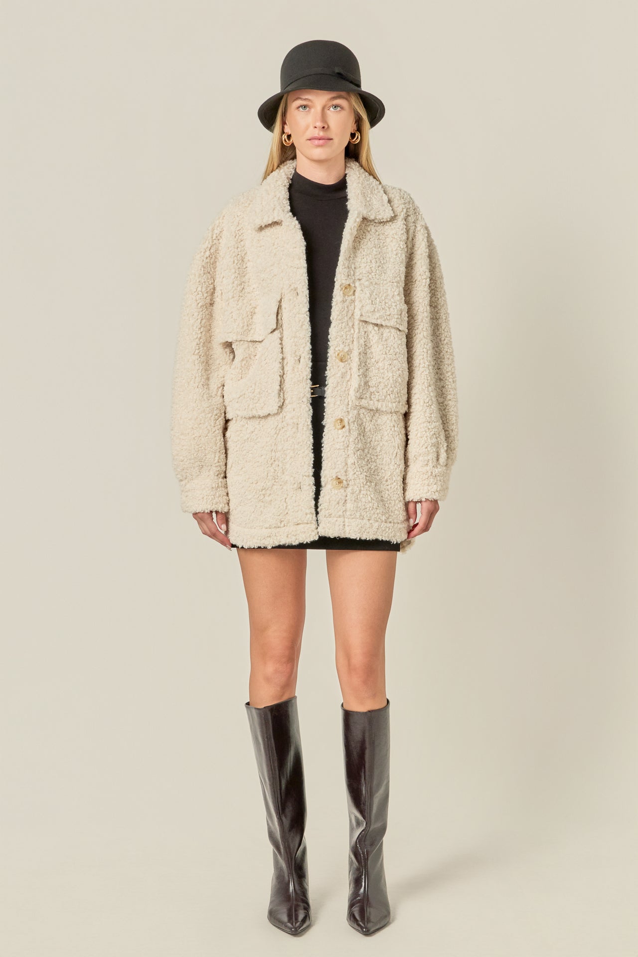 ENGLISH FACTORY - Oversized Sherpa Jacket - JACKETS available at Objectrare