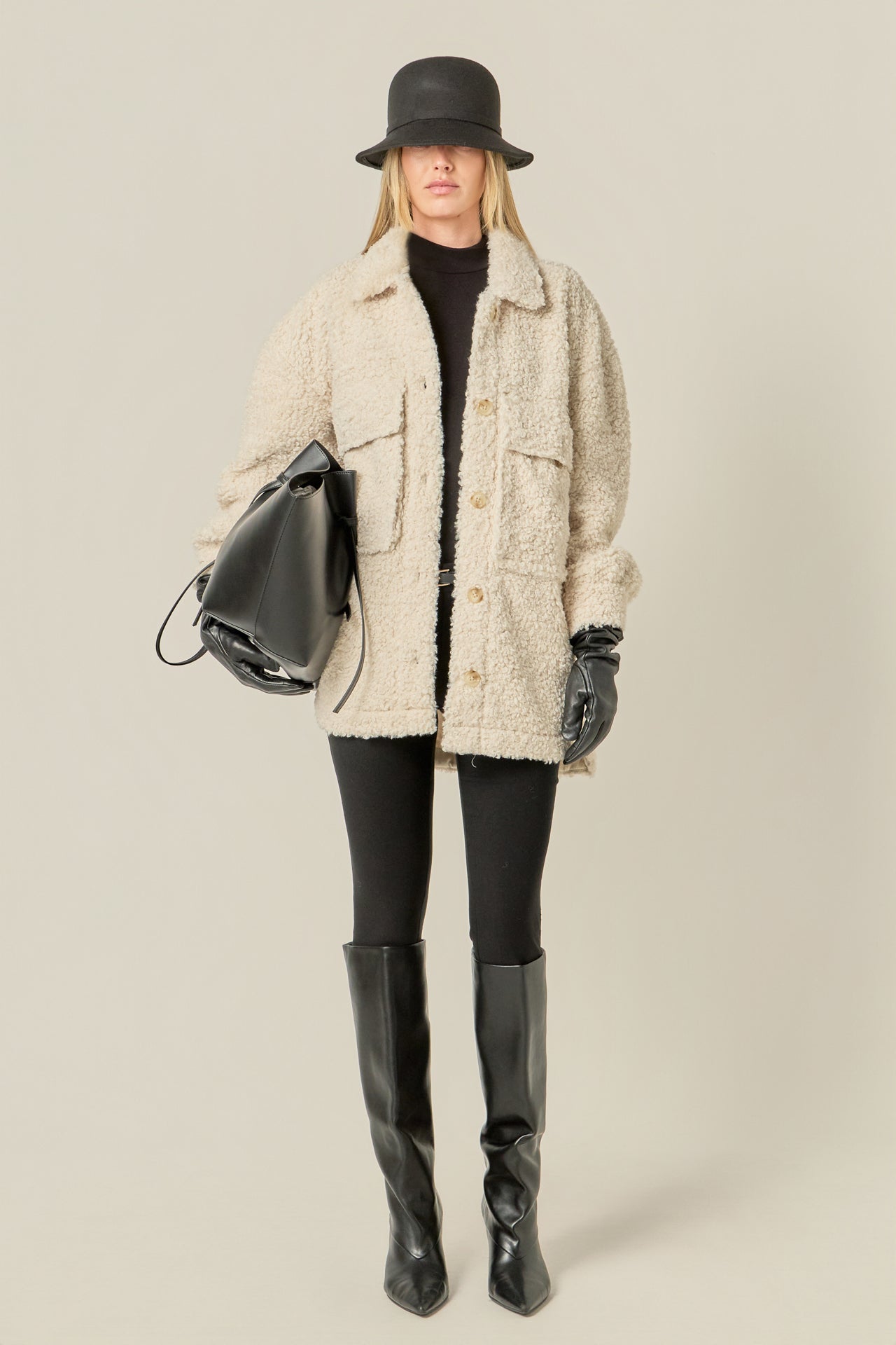 ENGLISH FACTORY - Oversized Sherpa Jacket - JACKETS available at Objectrare