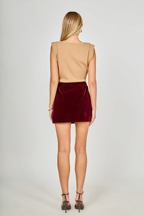 ENDLESS ROSE - Velvet Jeweled Button Mini Skirt - SKIRTS available at Objectrare