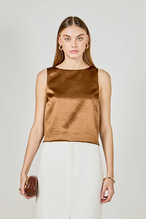 ENDLESS ROSE - Satin Velvet Square Neck Long Top - TOPS available at Objectrare