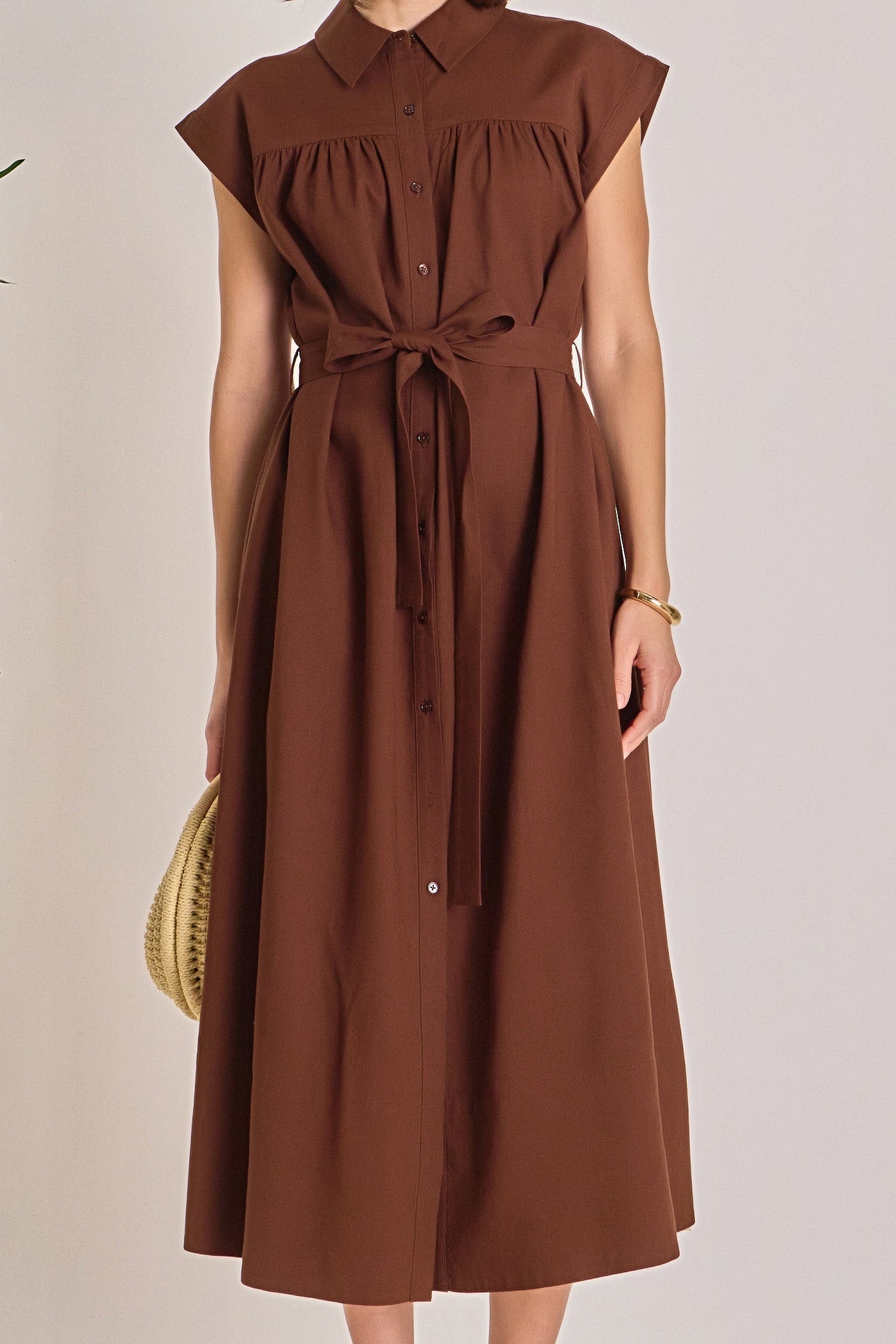ENGLISH FACTORY - Linen Belted Midi Dress - DRESSES available at Objectrare