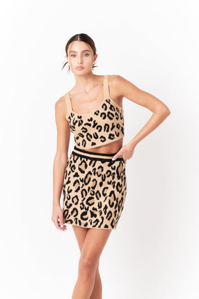 GREY LAB - Grey Lab - Leopard Knit Mini Skirt - SKIRTS available at Objectrare