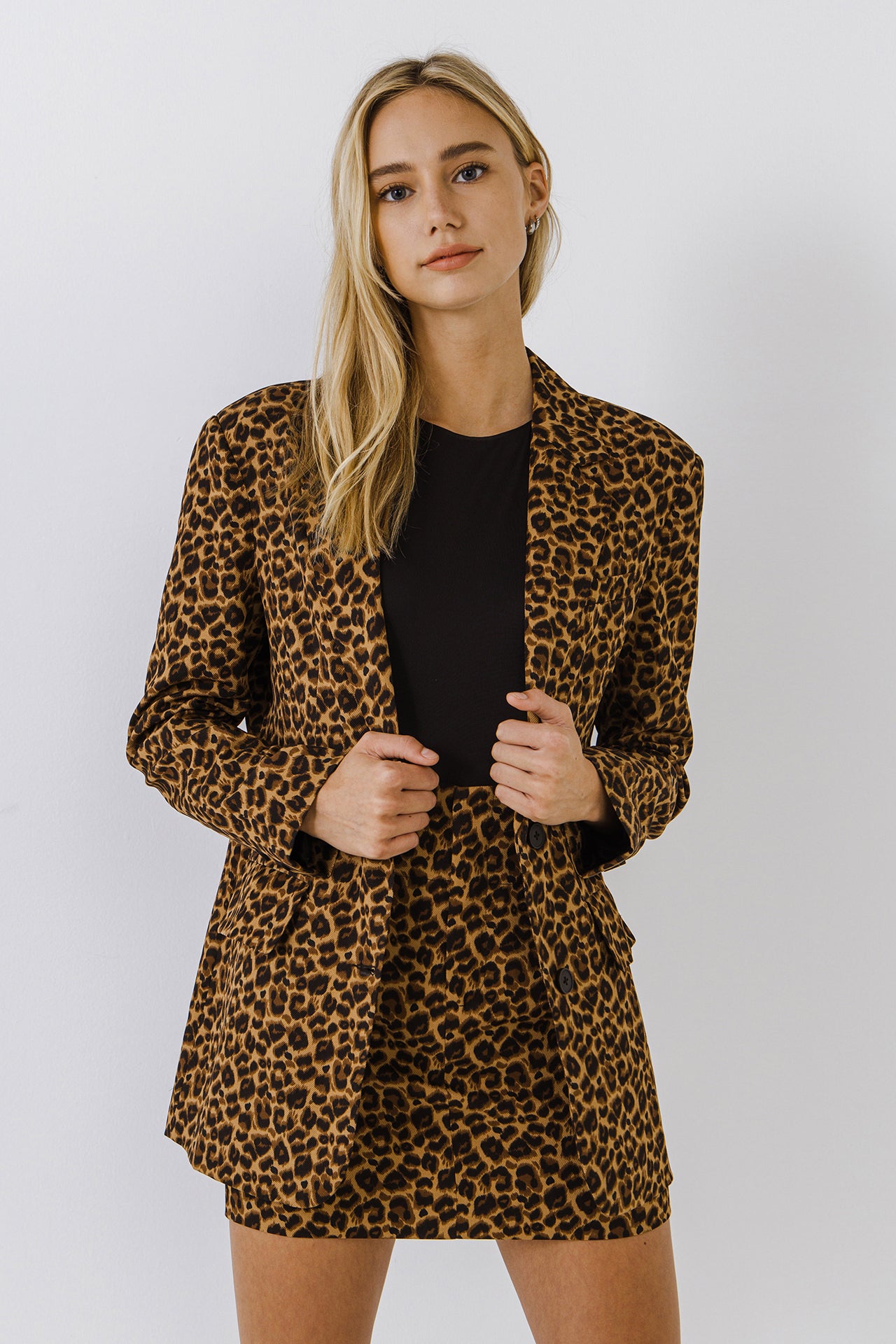 ENDLESS ROSE - Leopard Print Boyfriend Blazer - BLAZERS available at Objectrare