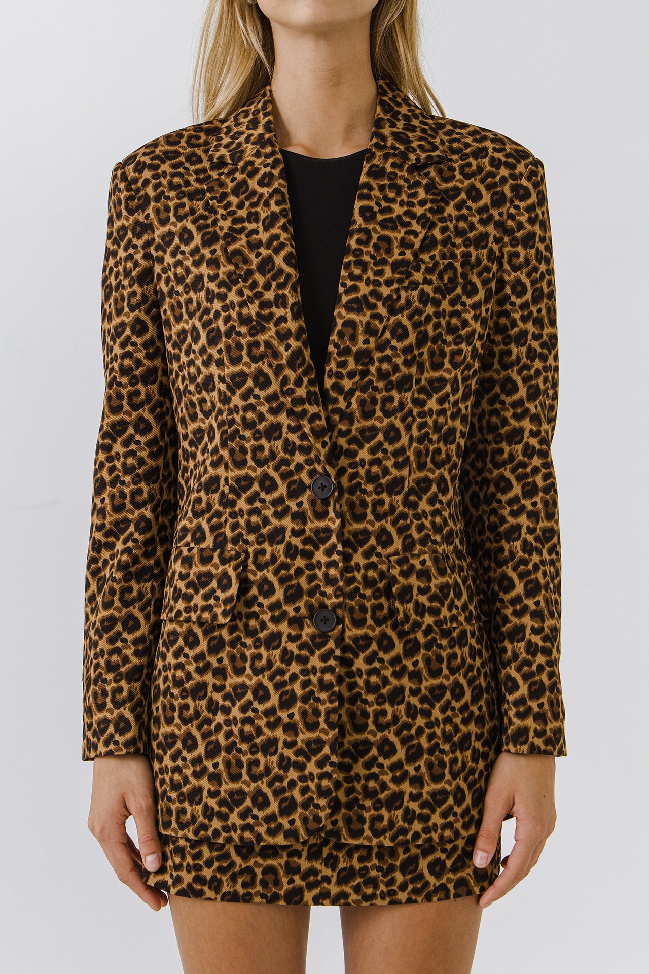 ENDLESS ROSE - Leopard Print Boyfriend Blazer - BLAZERS available at Objectrare