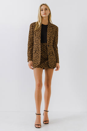 ENDLESS ROSE - Leopard Print Boyfriend Blazer - BLAZERS available at Objectrare
