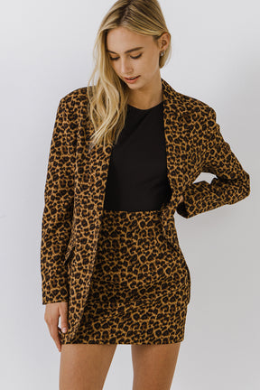 ENDLESS ROSE - Leopard Print Boyfriend Blazer - BLAZERS available at Objectrare