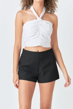 ENDLESS ROSE - Halter Loop Ruched Top - TOPS available at Objectrare