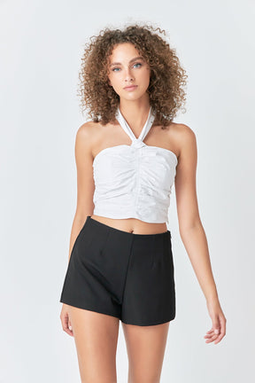 ENDLESS ROSE - Halter Loop Ruched Top - TOPS available at Objectrare