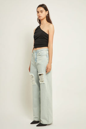 GREY LAB - Grey Lab - High Waist Destroyed Jeans - JEANS available at Objectrare